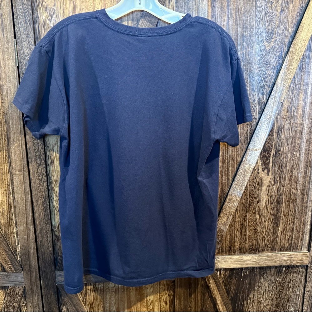 Anvil Dark Blue T-Shirt with Light Blue Accents - Picture 2 of 5